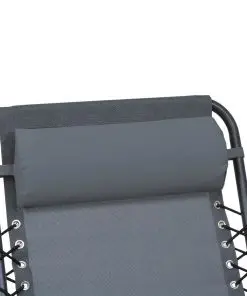 vidaXL Deck Chair Headrest Grey 40×7.5×15 cm Textilene
