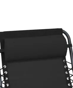 vidaXL Deck Chair Headrest Black 40×7.5×15 cm Textilene