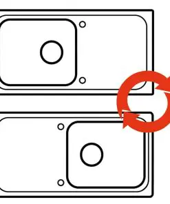 vidaXL Granite Kitchen Sink Single Basin with Drainer Reversible Black