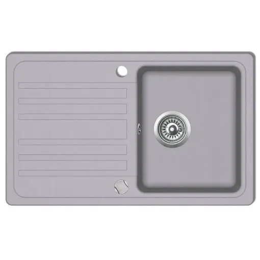 vidaXL Granite Kitchen Sink Single Basin with Drainer Reversible Grey