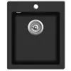 vidaXL Overmount Kitchen Sink Single Basin Granite Black