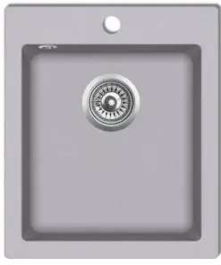 vidaXL Overmount Kitchen Sink Single Basin Granite Grey