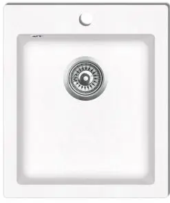 vidaXL Overmount Kitchen Sink Single Basin Granite Cream White