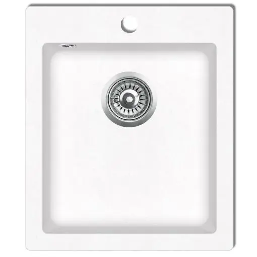 vidaXL Overmount Kitchen Sink Single Basin Granite Cream White