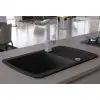vidaXL Granite Kitchen Sink Single Basin Black
