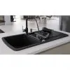 vidaXL Granite Kitchen Sink Double Basin Black vidaXL Granite Kitchen Sink Double Basin Black