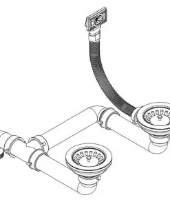 vidaXL Granite Kitchen Sink Double Basin Black