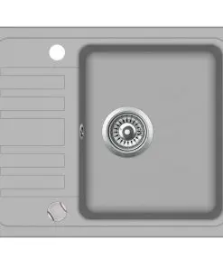 vidaXL Granite Kitchen Sink Single Basin Grey