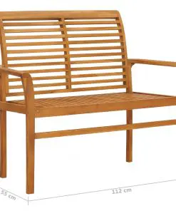 vidaXL Garden Bench 112 cm Solid Teak Wood