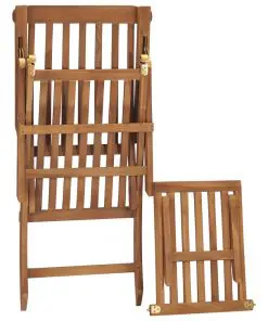 vidaXL Deck Chair with Cushion Dark Grey Solid Teak Wood