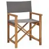vidaXL Director’s Chair Solid Teak Wood Grey