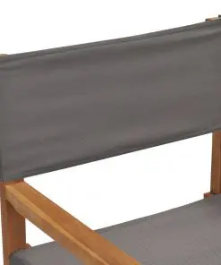 vidaXL Director’s Chair Solid Teak Wood Grey