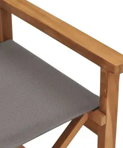 vidaXL Director’s Chair Solid Teak Wood Grey