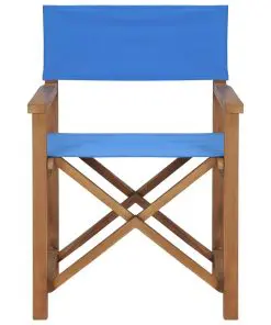 vidaXL Director’s Chair Solid Teak Wood Blue