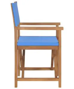 vidaXL Director’s Chair Solid Teak Wood Blue