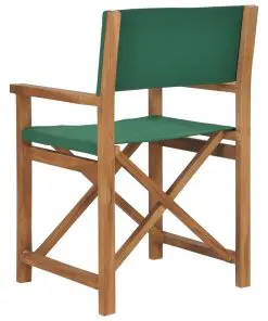 vidaXL Director’s Chair Solid Teak Wood Green