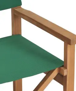 vidaXL Director’s Chair Solid Teak Wood Green