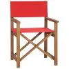 vidaXL Director’s Chair Solid Teak Wood Red