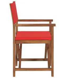 vidaXL Director’s Chair Solid Teak Wood Red