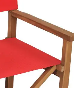vidaXL Director’s Chair Solid Teak Wood Red