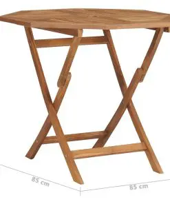 vidaXL Folding Garden Table 85x85x76 cm Solid Teak Wood