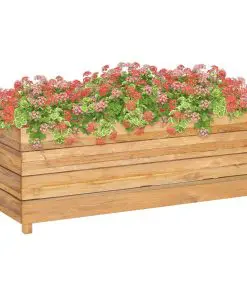 vidaXL Raised Bed 100x40x38 cm Recycled Teak and Steel