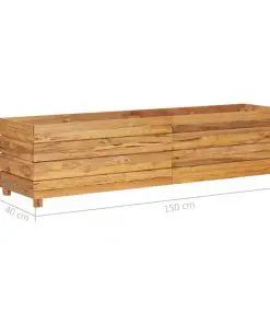 vidaXL Planter 150x40x38 cm Recycled Teak and Steel