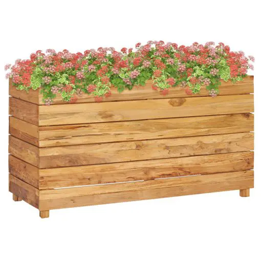 vidaXL Planter 100x40x55 cm Recycled Teak and Steel