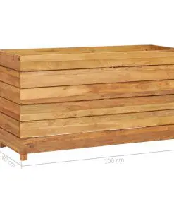 vidaXL Planter 100x40x55 cm Recycled Teak and Steel