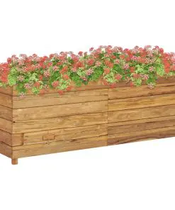 vidaXL Planter 150x40x55 cm Recycled Teak and Steel