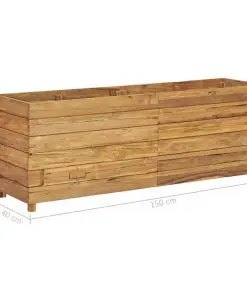 vidaXL Planter 150x40x55 cm Recycled Teak and Steel