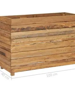 vidaXL Planter 100x40x72 cm Recycled Teak and Steel