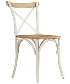 vidaXL Cross Chairs 4 pcs White Solid Mango Wood