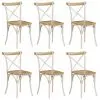 vidaXL Cross Chairs 6 pcs White Solid Mango Wood vidaXL Cross Chairs 6 pcs White Solid Mango Wood