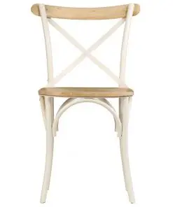 vidaXL Cross Chairs 6 pcs White Solid Mango Wood