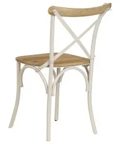 vidaXL Cross Chairs 6 pcs White Solid Mango Wood