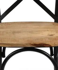 vidaXL Cross Chairs 4 pcs Black Solid Mango Wood