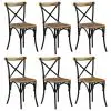 vidaXL Cross Chairs 6 pcs Black Solid Mango Wood vidaXL Cross Chairs 6 pcs Black Solid Mango Wood