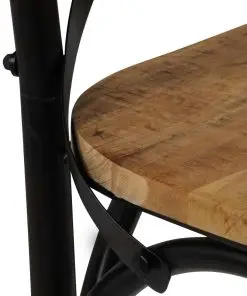 vidaXL Cross Chairs 6 pcs Black Solid Mango Wood