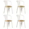 vidaXL Dining Chairs 4 pcs White Solid Mango Wood