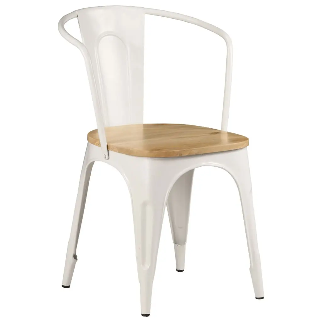 vidaXL Dining Chairs 4 pcs White Solid Mango Wood