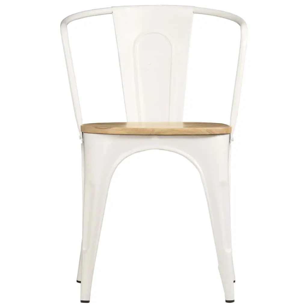 vidaXL Dining Chairs 4 pcs White Solid Mango Wood