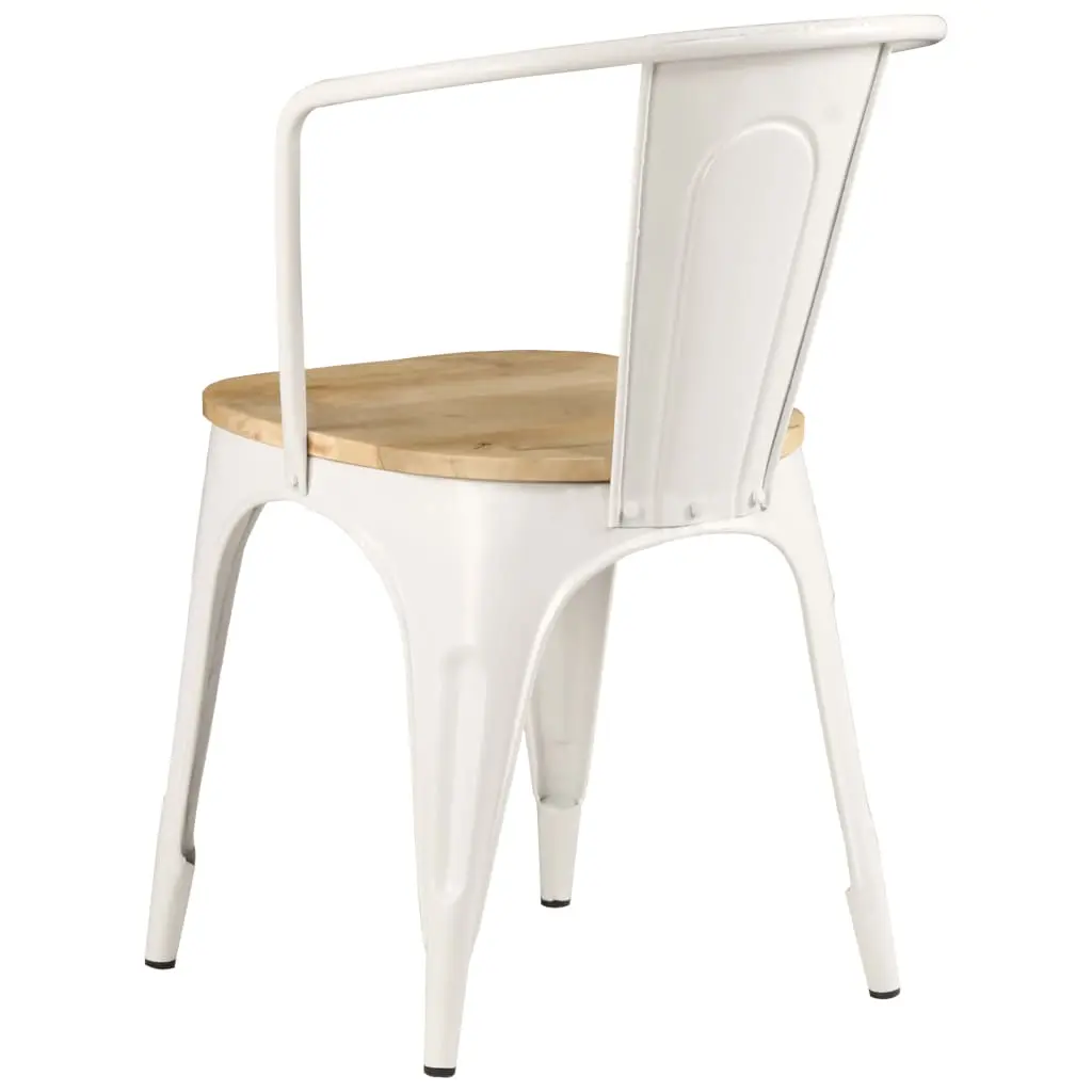 vidaXL Dining Chairs 4 pcs White Solid Mango Wood