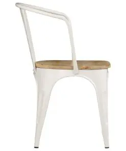 vidaXL Dining Chairs 4 pcs White Solid Mango Wood