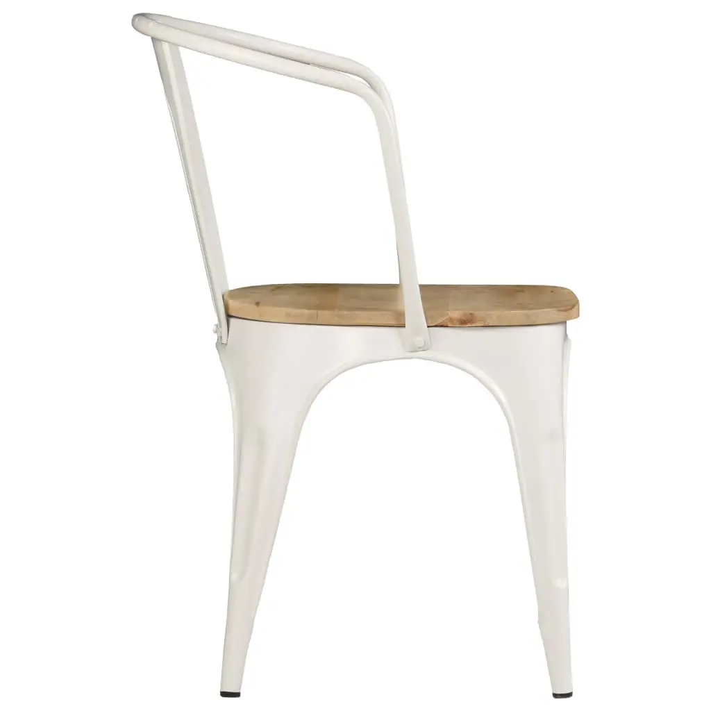 vidaXL Dining Chairs 4 pcs White Solid Mango Wood