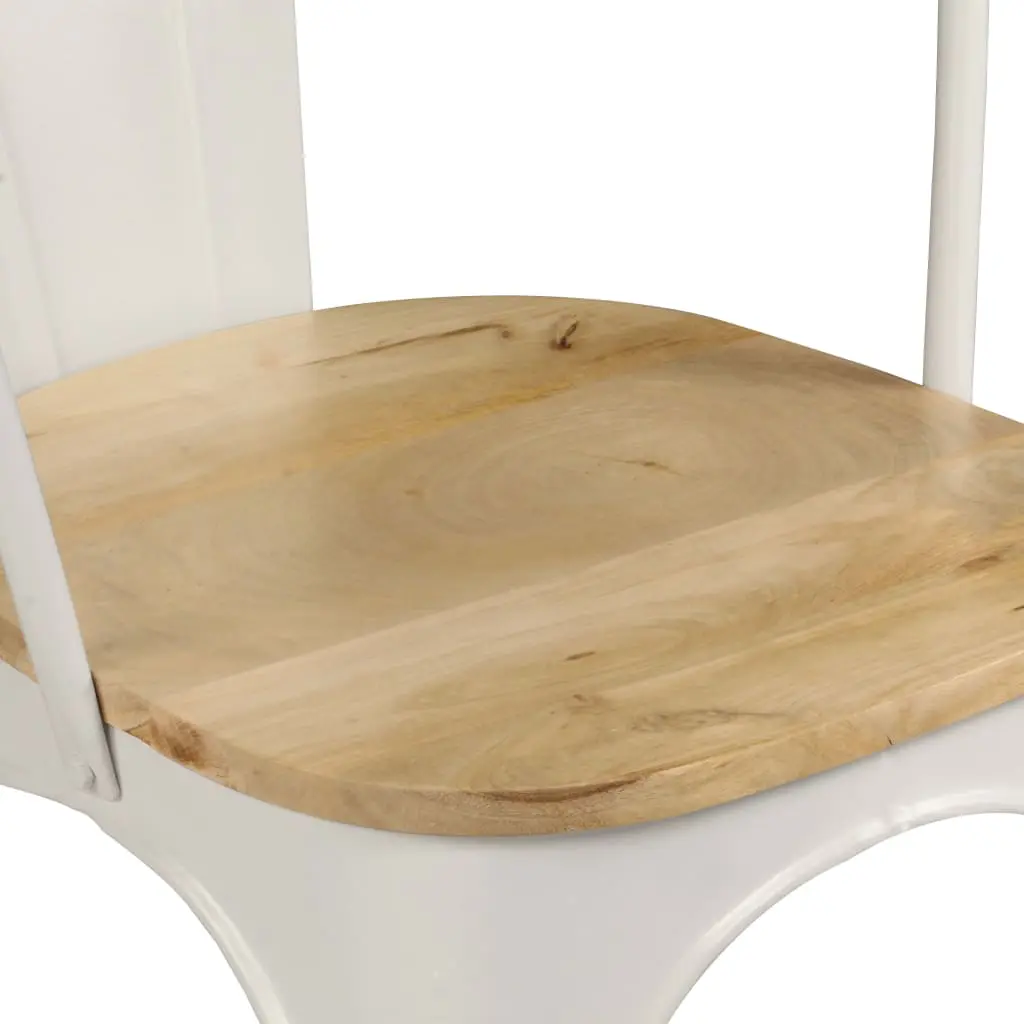 vidaXL Dining Chairs 4 pcs White Solid Mango Wood