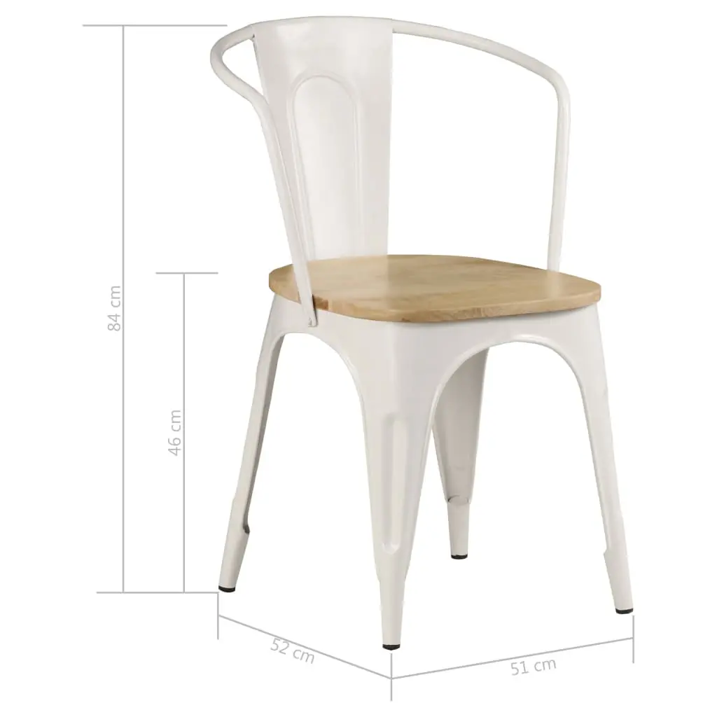 vidaXL Dining Chairs 4 pcs White Solid Mango Wood