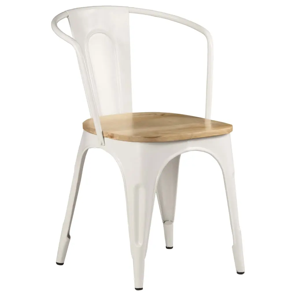 vidaXL Dining Chairs 4 pcs White Solid Mango Wood