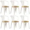 vidaXL Dining Chairs 6 pcs White Solid Mango Wood vidaXL Dining Chairs 6 pcs White Solid Mango Wood