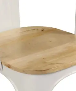 vidaXL Dining Chairs 6 pcs White Solid Mango Wood
